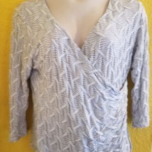 INVESTMENTS 2 Black White Shirt Top PLUS Size 1X